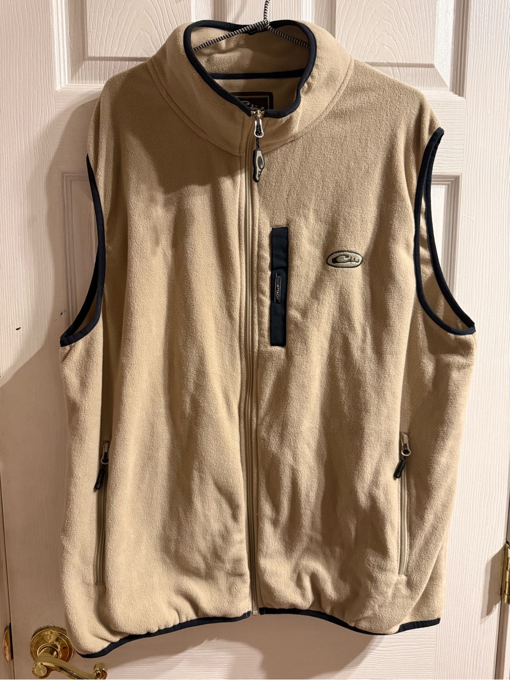 Drake Cream Fleece Zip-Up with Black Trim